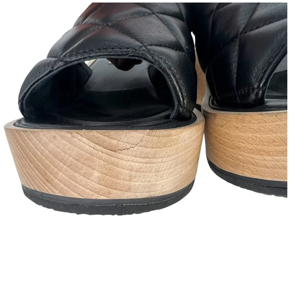 Chanel 2022 Cruise Quilted CC Platform Slide Sandals Black Size 40
